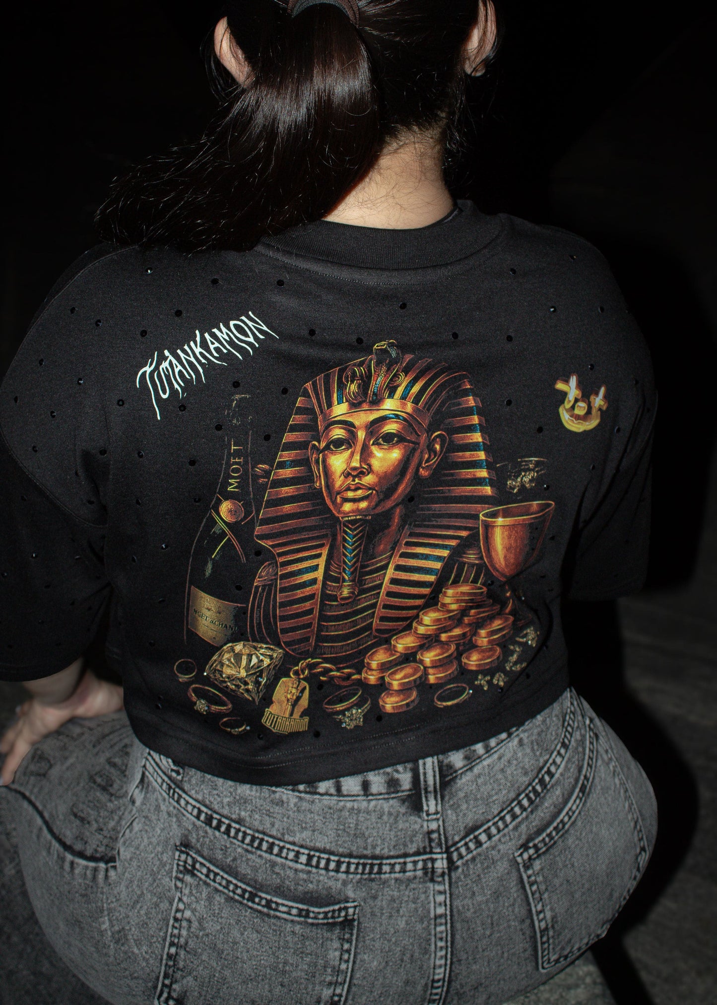 TUTANKAMON FULL DIAMONS OVER CROP TOP