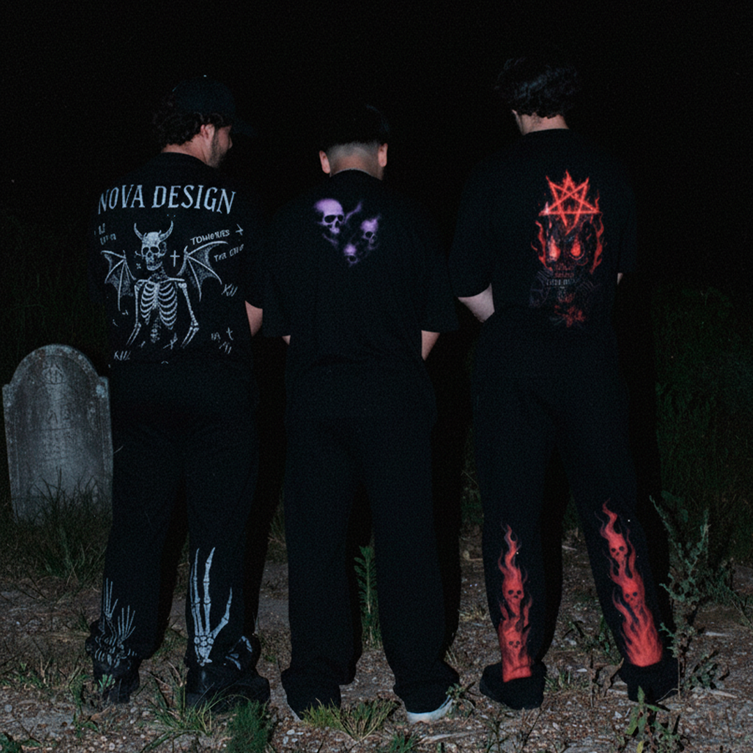 PURPLE SHADOWS FULL PEDRERIA  OVER PREMIUM PANTS