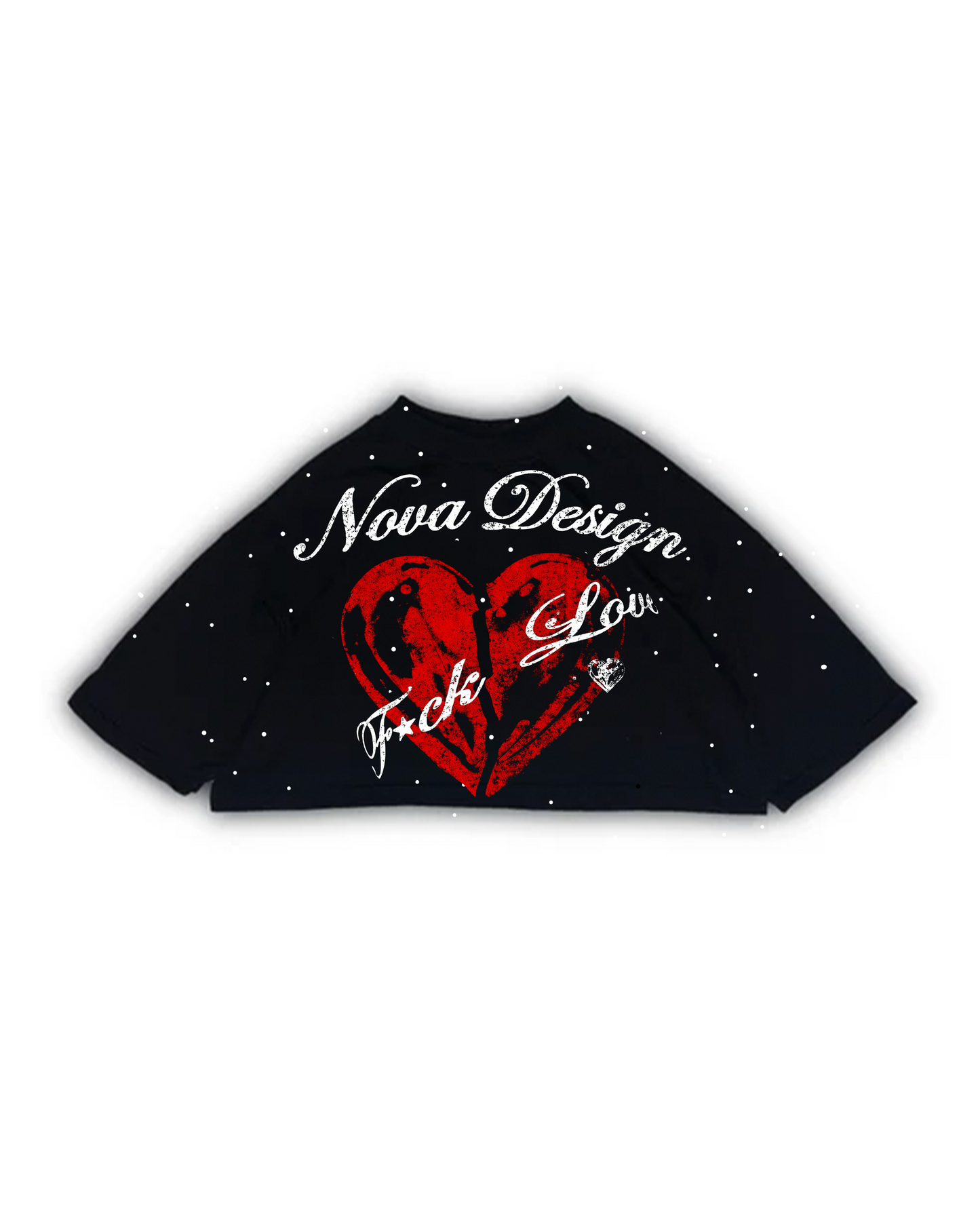 Corte crop oversize en prenda streetwear negra Nova Design