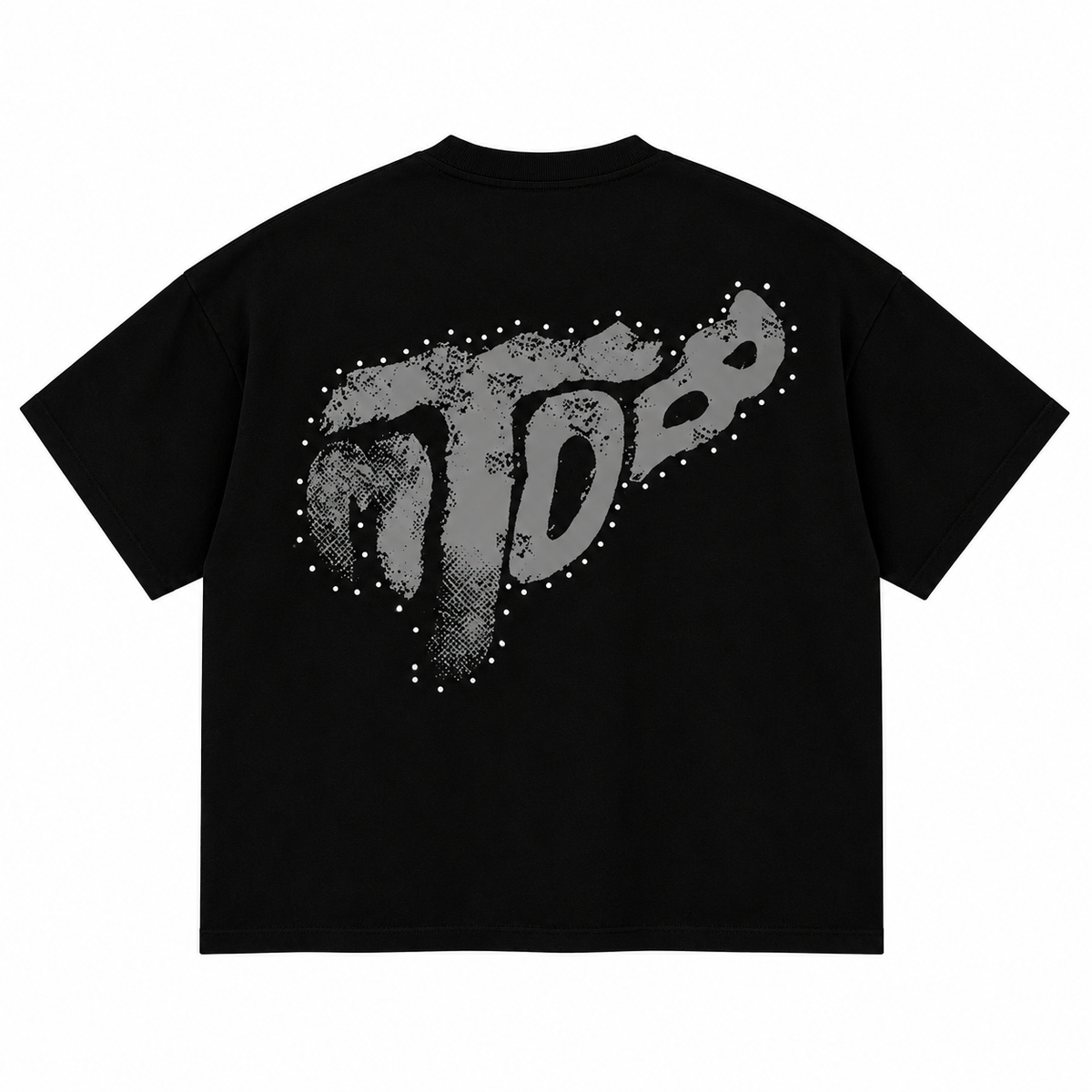 Espalda de playera negra TOMBO LOGO PLAYERA NEGRA OVER PREMIUM sobre fondo blanco.